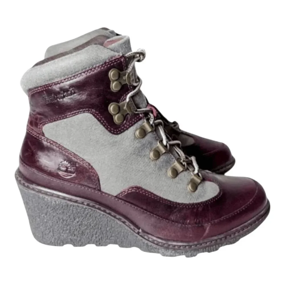 TIMBERLAND Amston Leather Wedge Ankle Boot Size 6.5